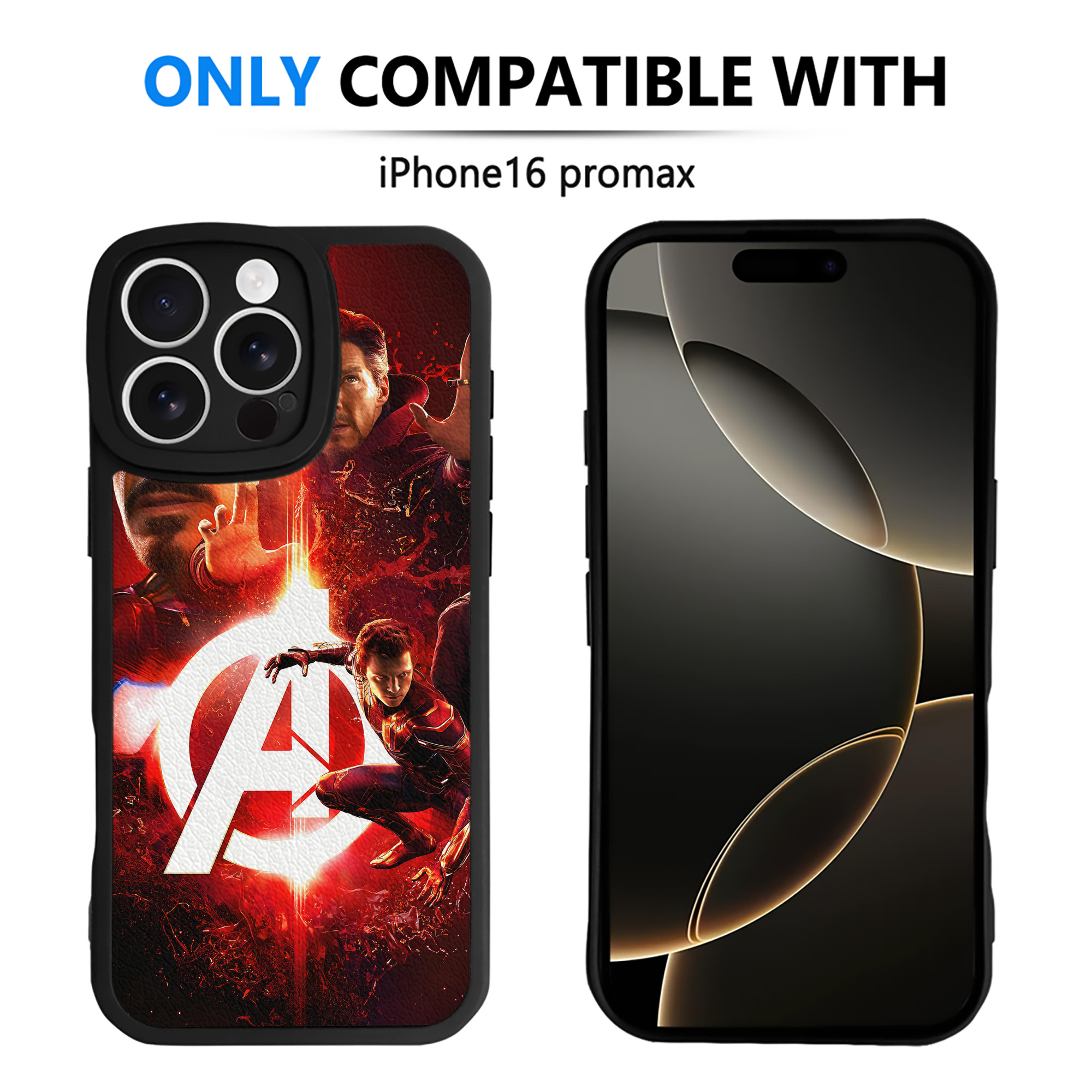 （画像用） アベンジャーズ The Avengers 【iPhone 16シリーズ対応】シリコンスマホケース（レザー調） 材質：シリコン